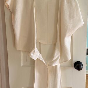 Elegant Cream Women's Wrap blouse